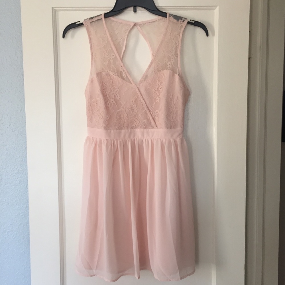 Lacey Pink Open Back Dress